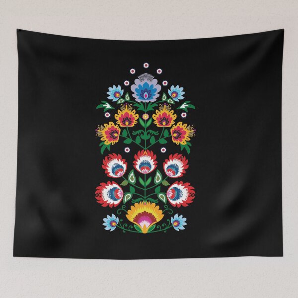Item preview, Unique folk composition on black designed and sold by FK-UK.
