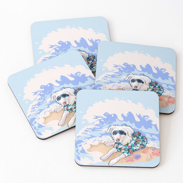 Item preview, BEACH PUP Australian Shepherd double merle designed and sold by Ivy Fox Illustration.