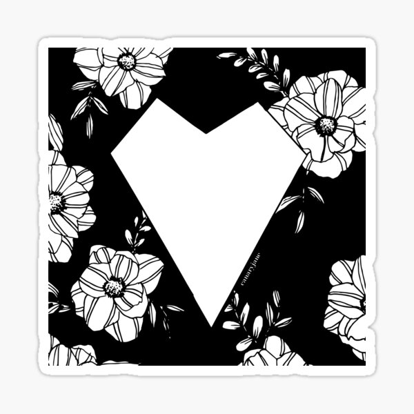 Geometric Heart on Florals Sticker