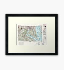 USGS Topo Map District of Columbia DC Washington 255916 1989 250000 Framed Print