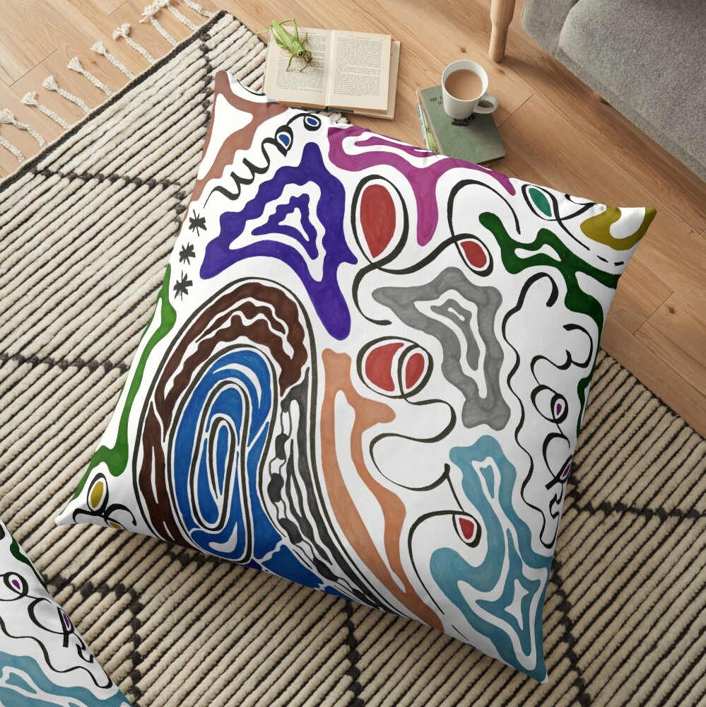 Coussin de sol « Série GRAPH, Trust Dream Life»