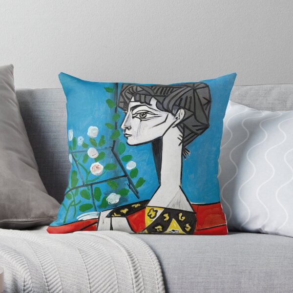 Pablo Picasso Jacqueline With Flowers 1956, T Shirt, Artwork Throw Pillow