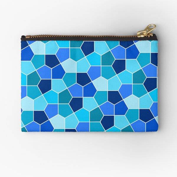 Cairo Pentagonal Tiles Cyan Blue Zipper Pouch