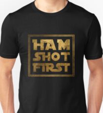 Ham Shot First - Gold Slim Fit T-Shirt