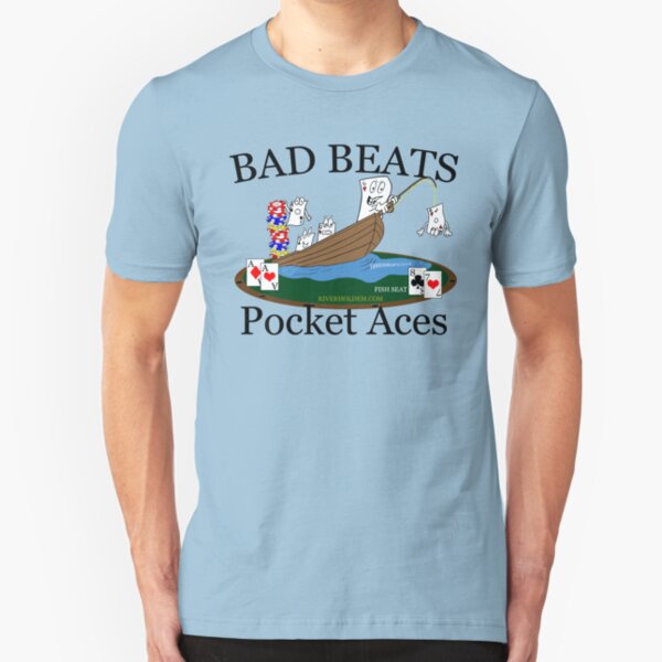 Bad Beats Fisherman's Club Dark Text Slim Fit T-Shirt