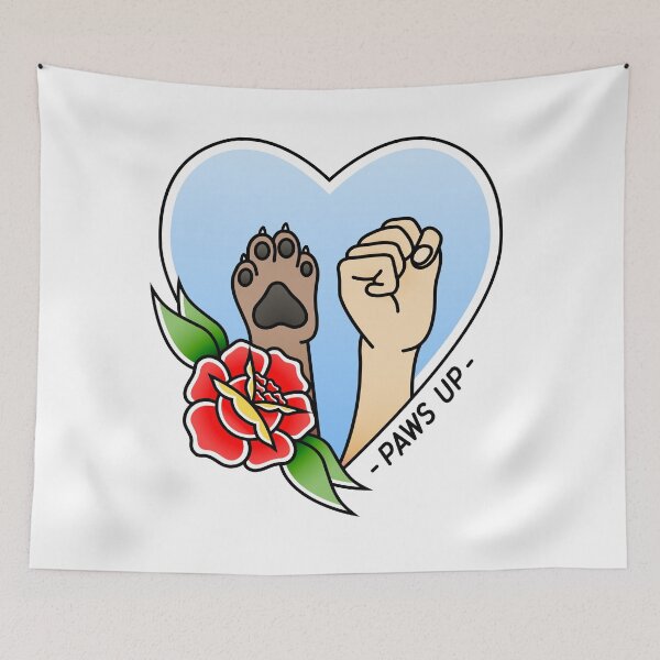 Item preview, Paws Up Heart and Rose (Blue) designed and sold by Catie Stewart.