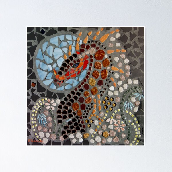 Item preview, Dragon Mosaic designed and sold by Ellanita.