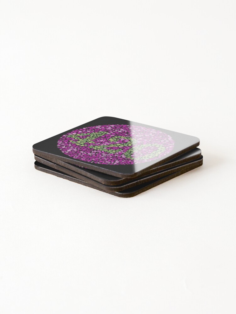 Thumbnail 4 of 5, Coasters (Set of 4), Color Blind Test 420 (Purple) [Roufxis-Rb] designed and sold by RoufXis.