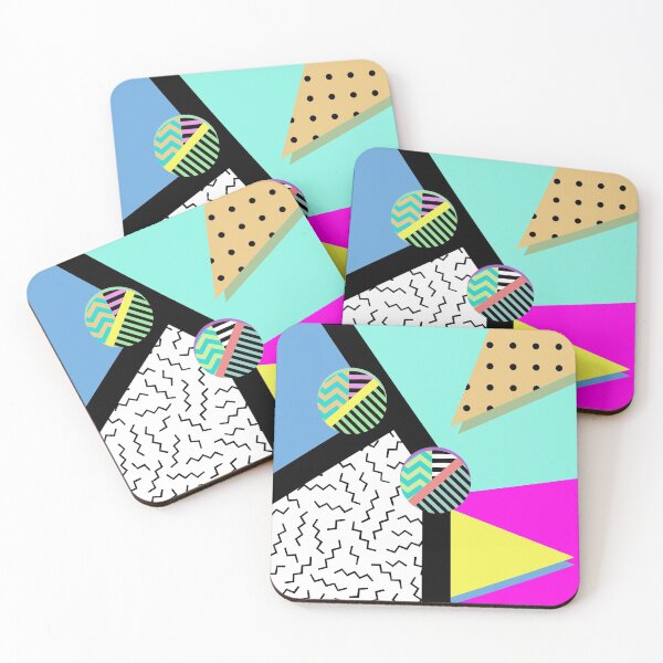 80s Memphis Design Pattern Coasters (Set of 4)