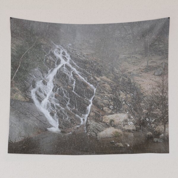 Item preview, Snow falling beside the Allt Mor, Kinloch Rannoch designed and sold by ShinyPhoto.