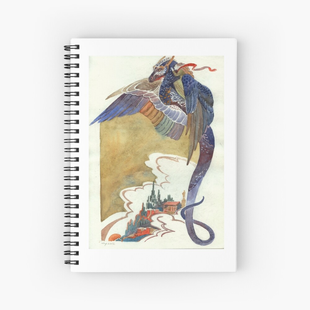 Colorful Blue Fantasy Rainbow Spirit Wolf Aurora Cute Blank Spiral Notebook  Journal 