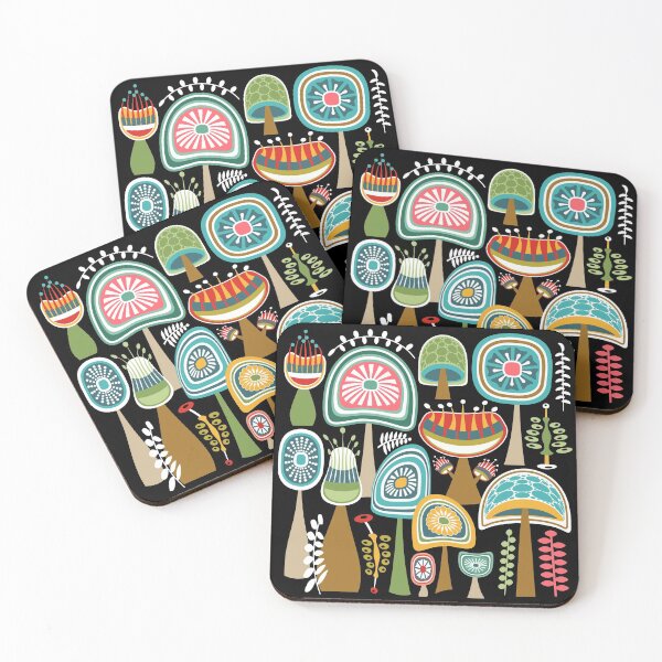 Item preview, Colorful Mid Century Modern Mushrooms // Large Scale designed and sold by Elsy's Art.