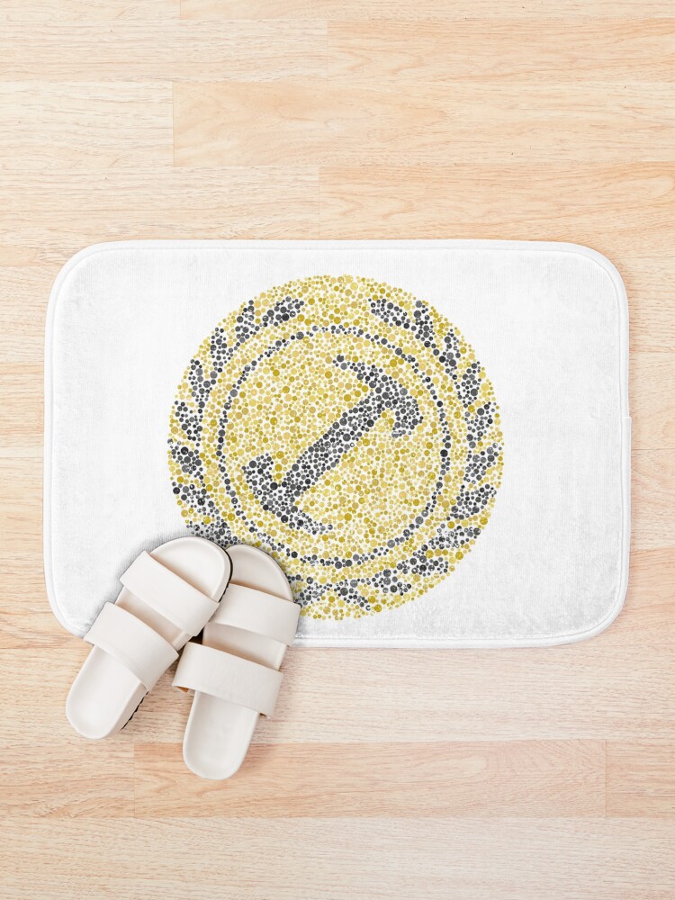 Thumbnail 1 of 6, Bath Mat, Color Blind Test [StoneCutters] Gold Alt [Roufxis-Rb] designed and sold by RoufXis.