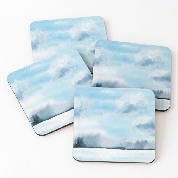 Item preview, Snowy cloud scene watercolor designed and sold by AnissaF.