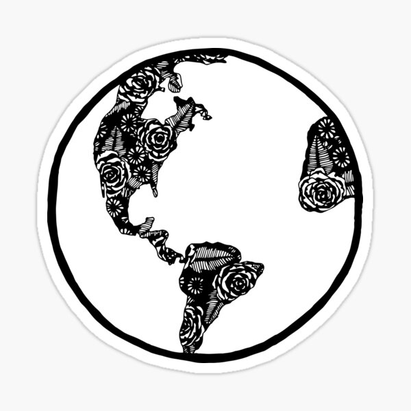 Earth in Florals Sticker