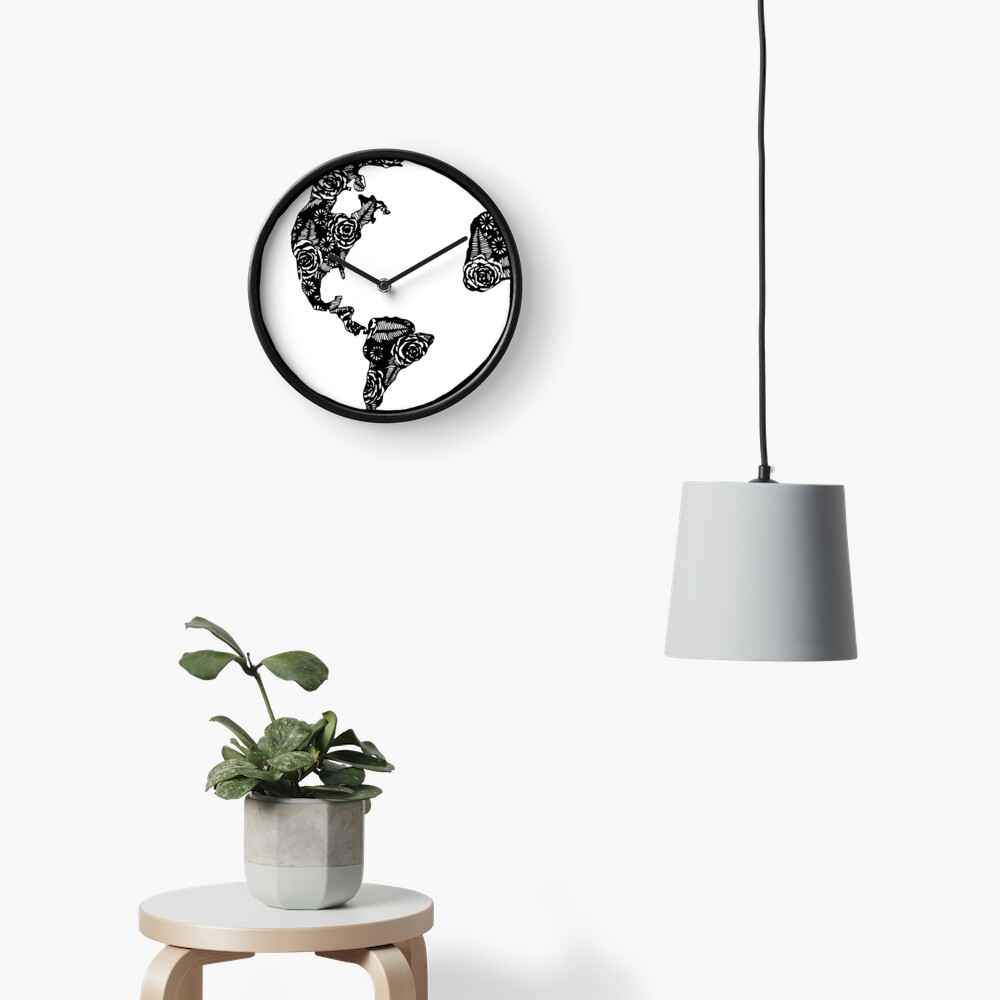 Earth in Florals Clock