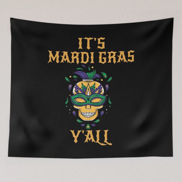 Item preview, It's Mardi Gras Y'all - Skull design designed and sold by RedmonsDesigns.