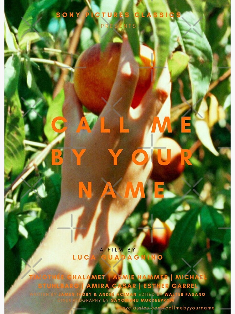 Call Me By Your Name Peach Poster Art Board Print By Mikceys Redbubble