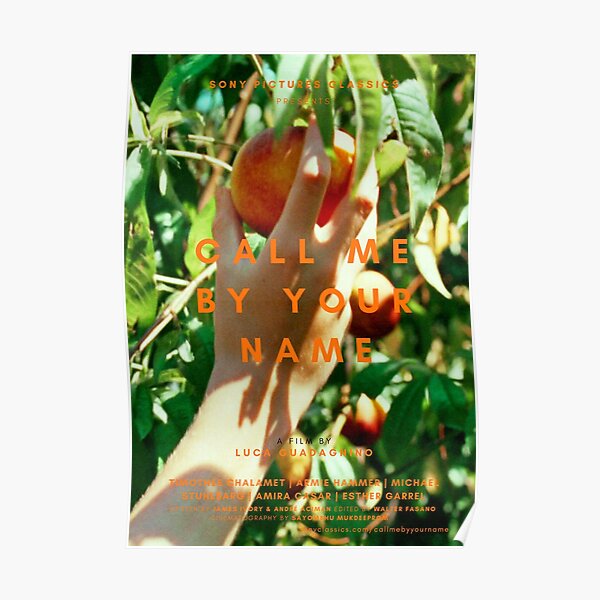 Call Me By Your Name Peach Poster Poster For Sale By Mikceys Redbubble