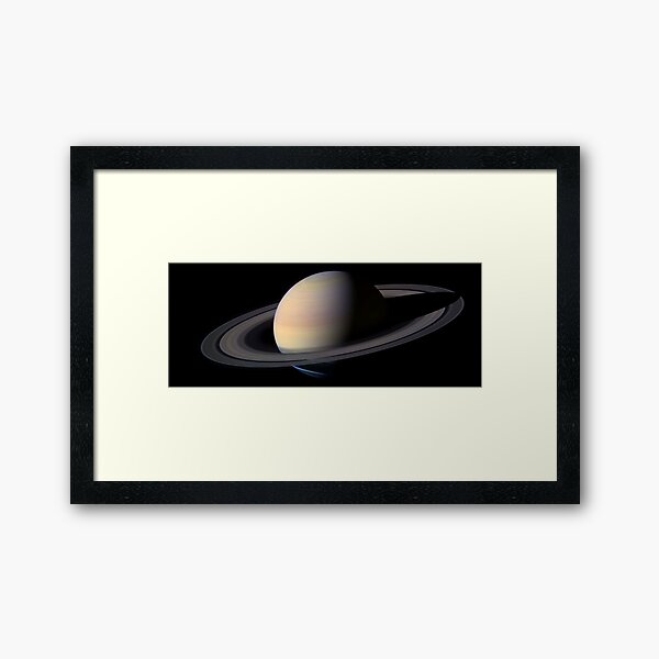 Real Saturn Image - NASA Cassini Spacecraft - High Resolution Framed Art Print