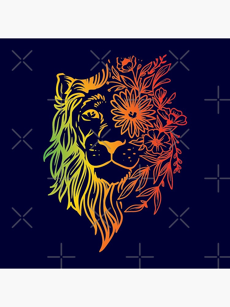 Floral lion head by Skullz23