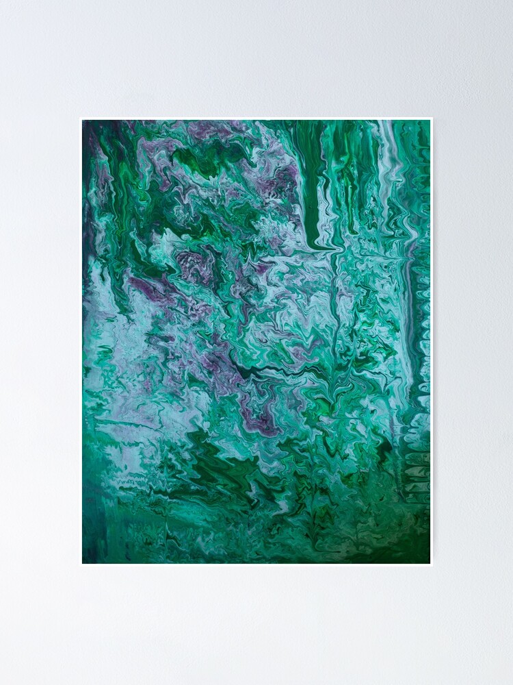 "Green pour paint" Poster for Sale by Ahoneyphotos Redbubble