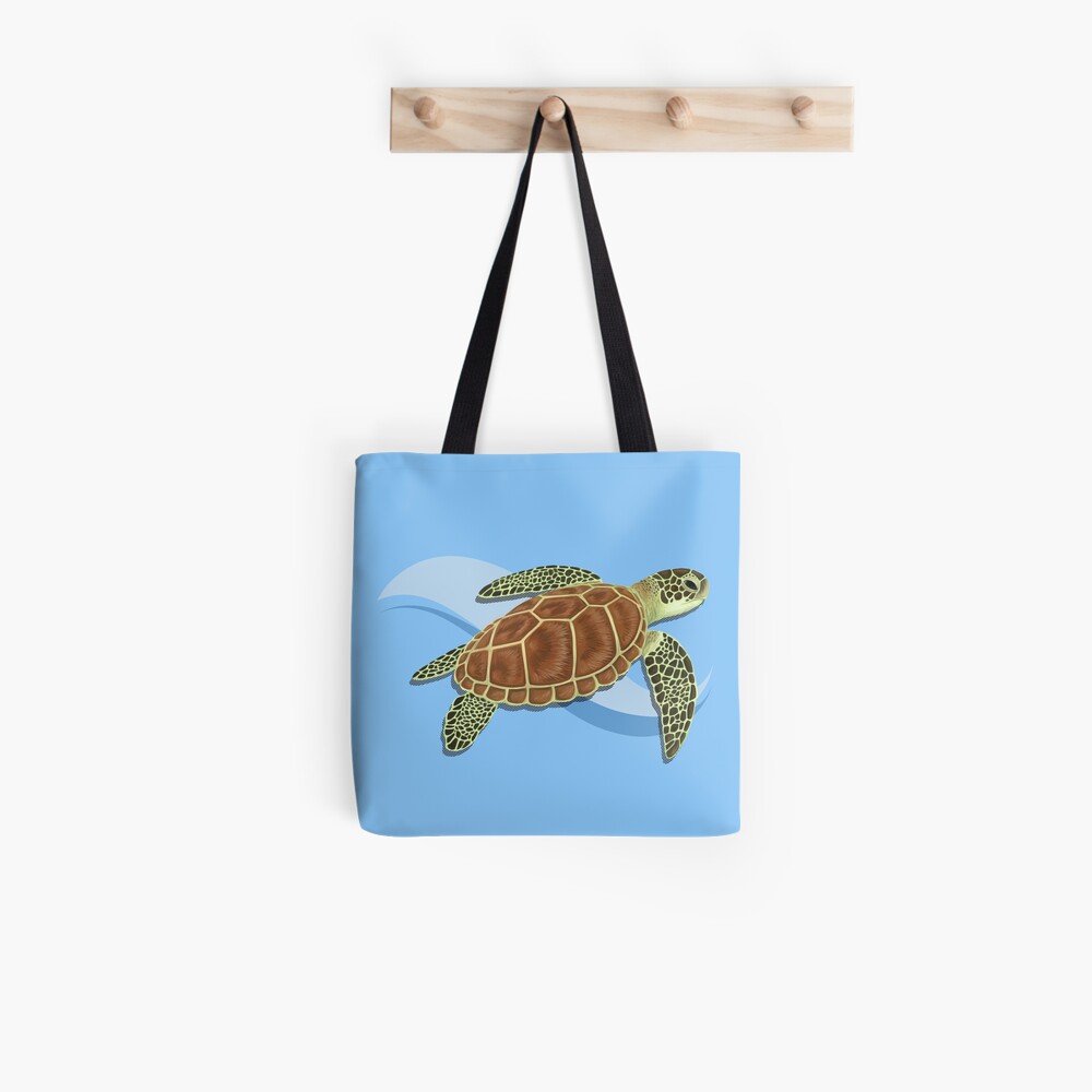 Green Sea Turtle Splash Tote Bag