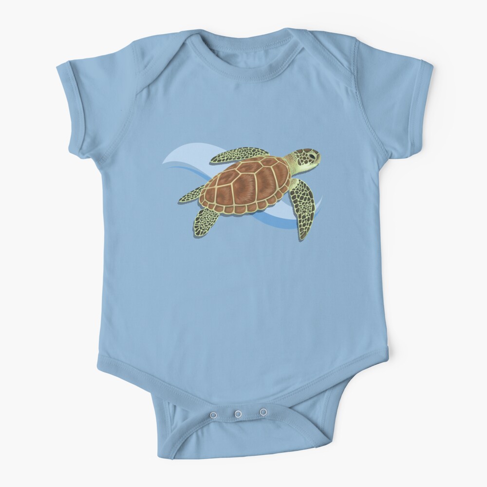 Green Sea Turtle Splash Baby One-Piece