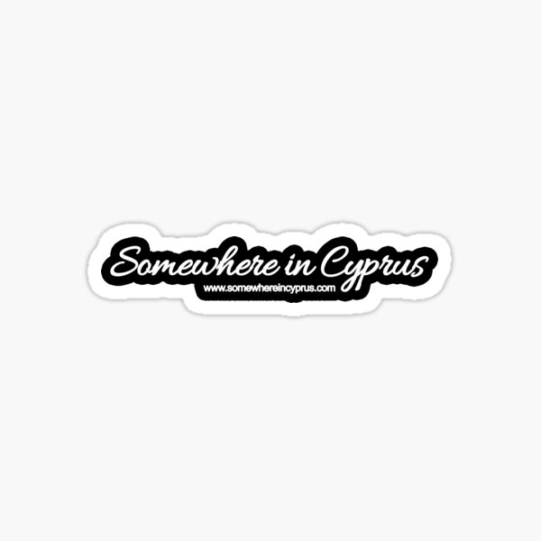 Logo Somewhere in Cyprus - white on black Sticker