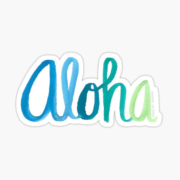 Aloha Watercolor Design Sticker