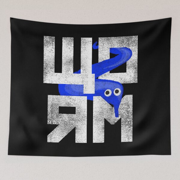 Item preview, Blue Worm On A String Meme Retro Style Magic Fuzzy Worm designed and sold by Good-Find.