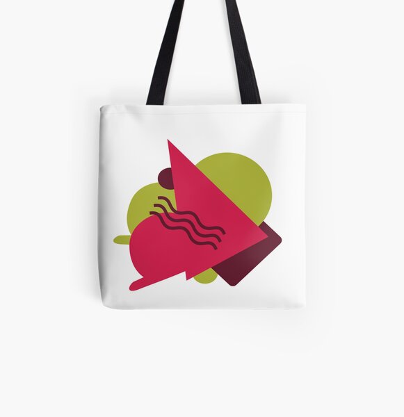 Green Pink Geo Style All Over Print Tote Bag