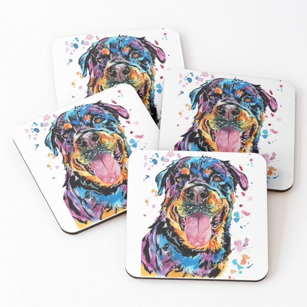 Item preview, Colourful Rottweiler Watercolour  designed and sold by SaltySerenity.