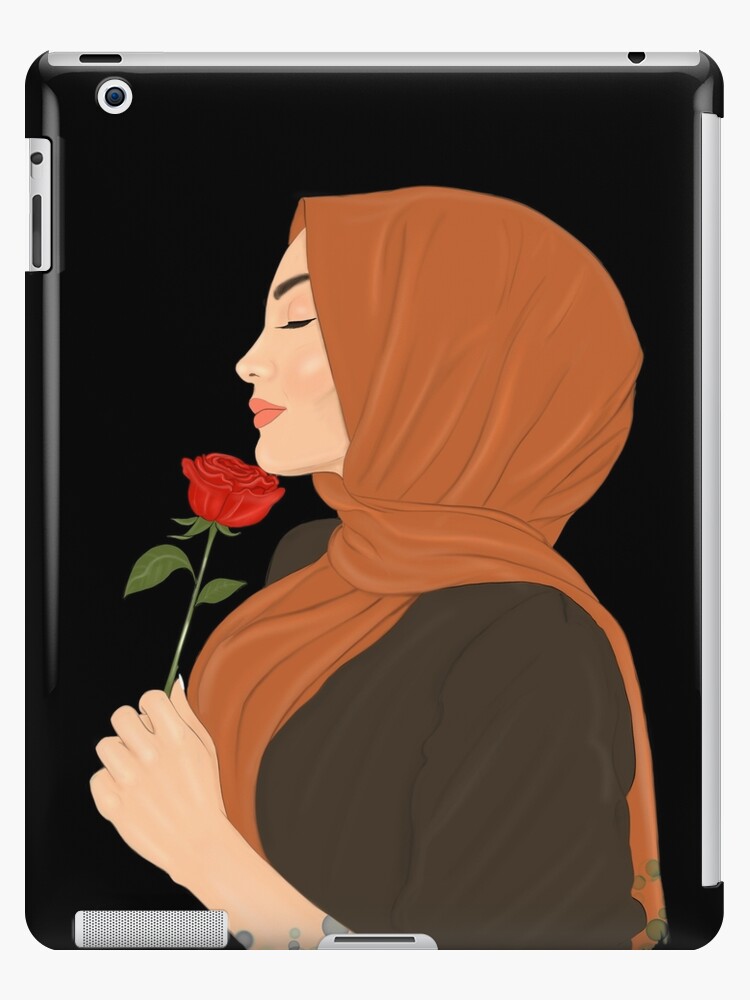 Beautiful Girl in Hijab Cartoon iPad Case & Skin for Sale by