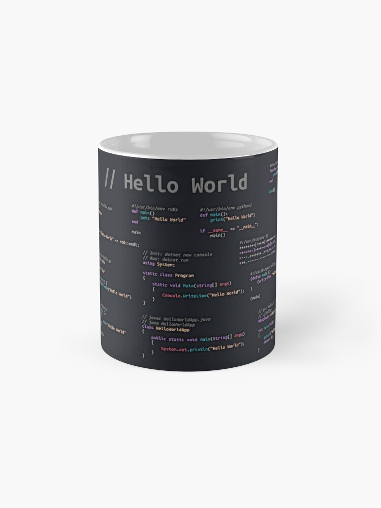 Thumbnail 4 of 6, Coffee Mug, Hello World (Dark Theme) designed and sold by astrellon.