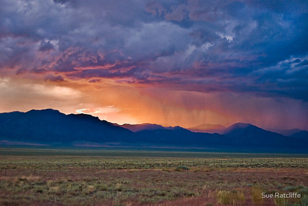 "Rain Storm Cherry Creek, Nevada" by Sue Ratcliffe Redbubble