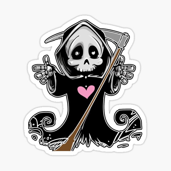 Grim Reaper Roses, Vinyl Decal Sticker, Indoor Outdoor, 3 Sizes, #9366