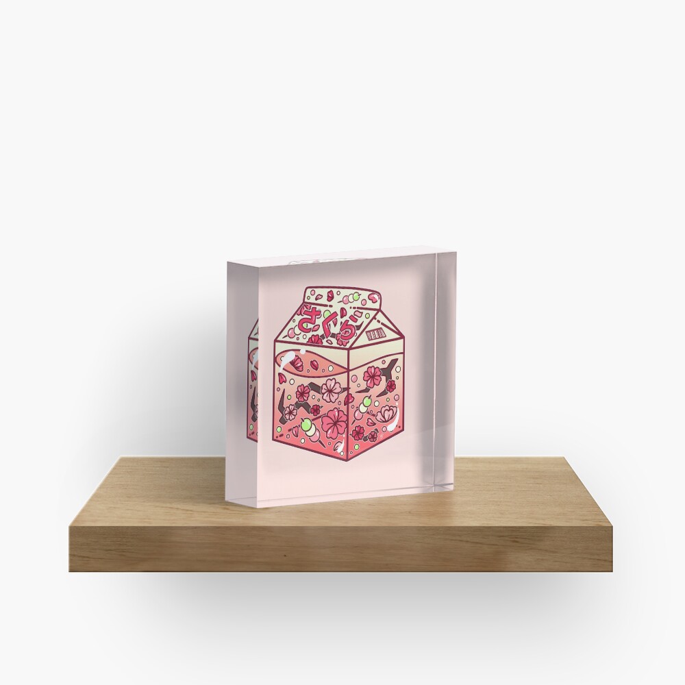 Glass Sakura Carton Acrylic Block