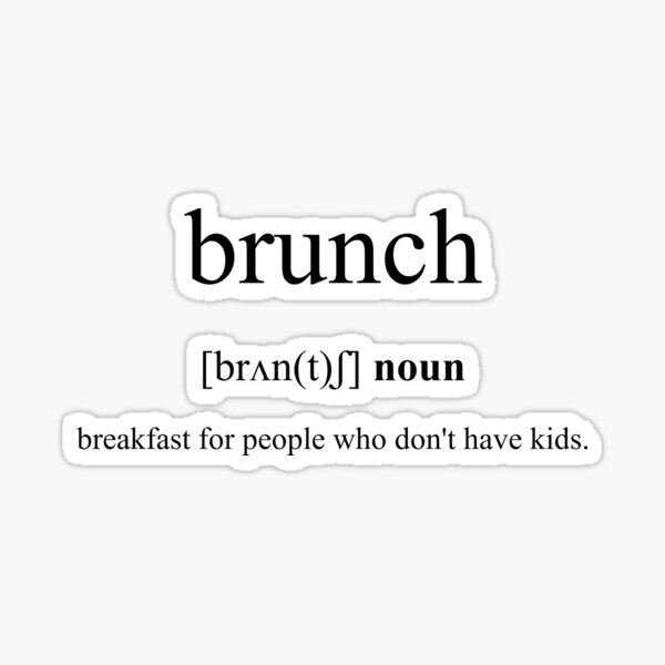 "Brunch Definition Dictionary Collection" Sticker for Sale by