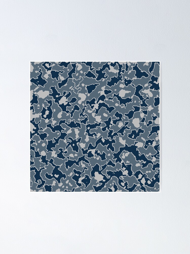 Blue Camouflage Fabric Blue and White Camouflage Pattern by