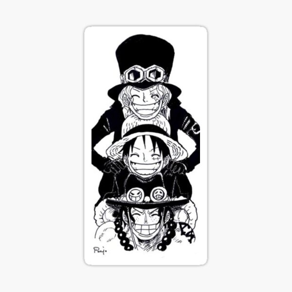 One Piece Luffy Sabo And Ace Sticker By Acecustoms Redbubble