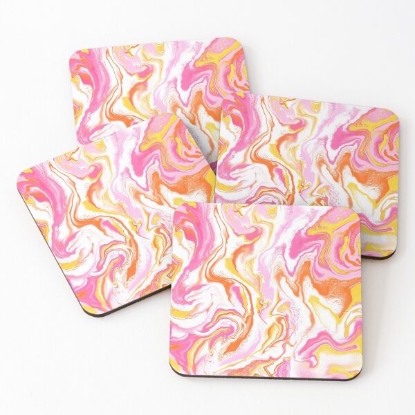 Item preview, Pink and yellow marble abstract watercolor seamless pattern designed and sold by stolenpencil.