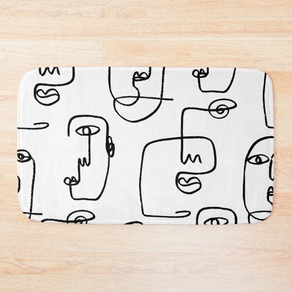 Item preview, One line abstract faces pattern designed and sold by Foxeye Daisy.