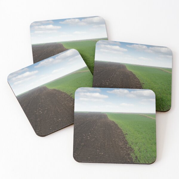 Item preview, green wheat  and plowed fields in spring landscape designed and sold by goceris.