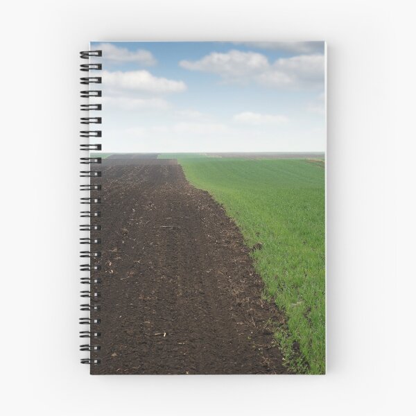 Item preview, green wheat  and plowed fields in spring landscape designed and sold by goceris.