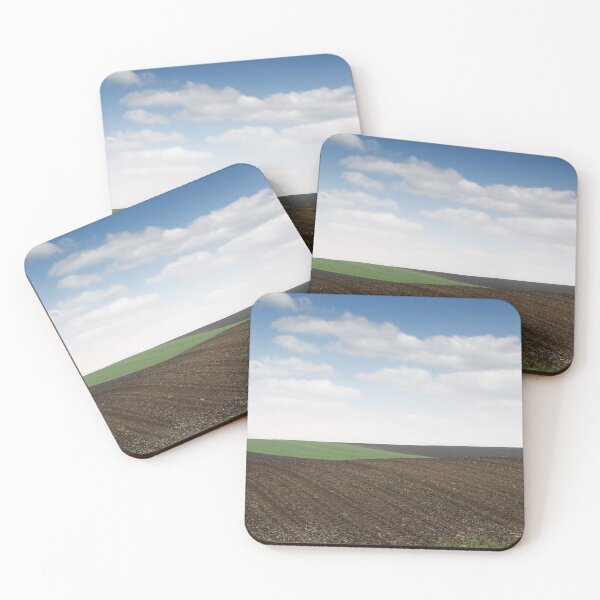 Item preview, Plowed and green wheat fields in spring agriculture designed and sold by goceris.