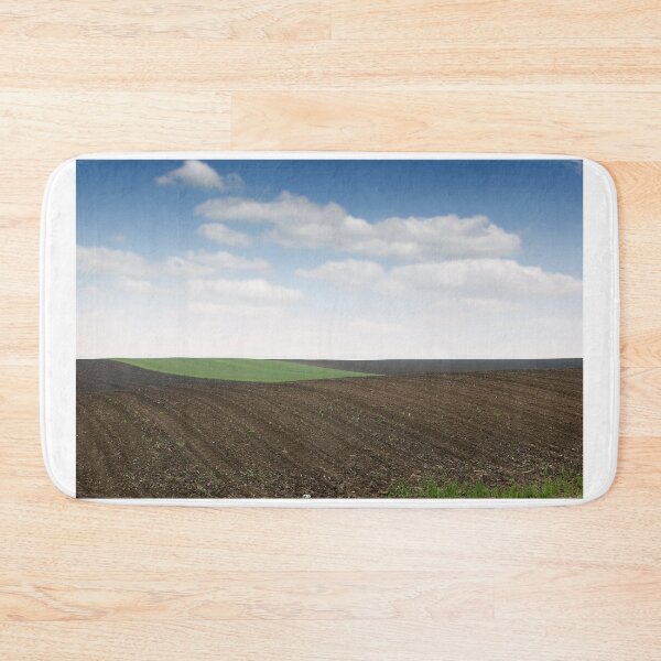 Item preview, Plowed and green wheat fields in spring agriculture designed and sold by goceris.