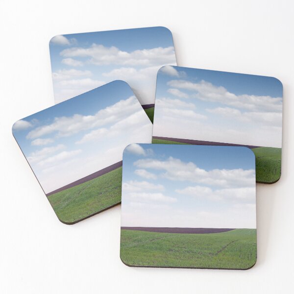 Item preview, Plowed and green wheat fields in spring landscape designed and sold by goceris.