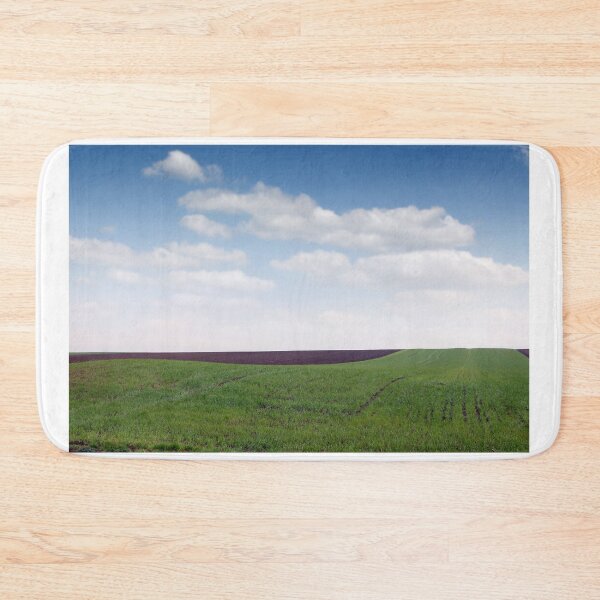 Item preview, Plowed and green wheat fields in spring landscape designed and sold by goceris.