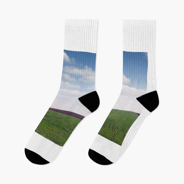 Item preview, Plowed and green wheat fields in spring landscape designed and sold by goceris.